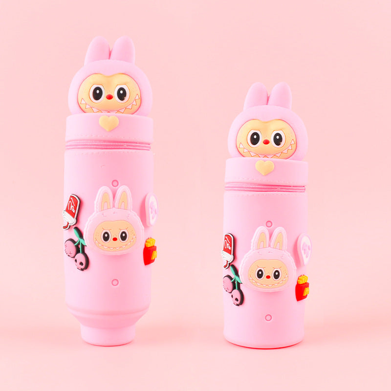 Cartoon Character Silicone Pencil Case & Desk Organizer for Kids and Students