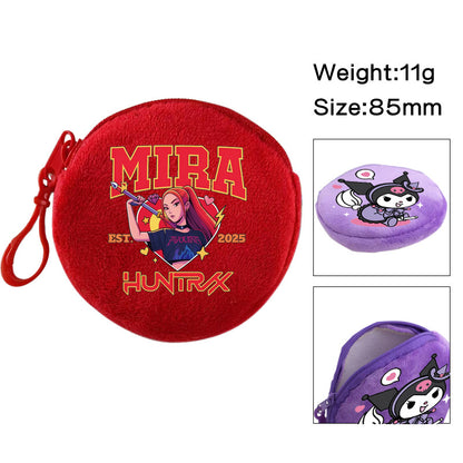 Plush K-pop Demon Hunters Mini Coin Purse & Earphone Case Bag Charm Keychain