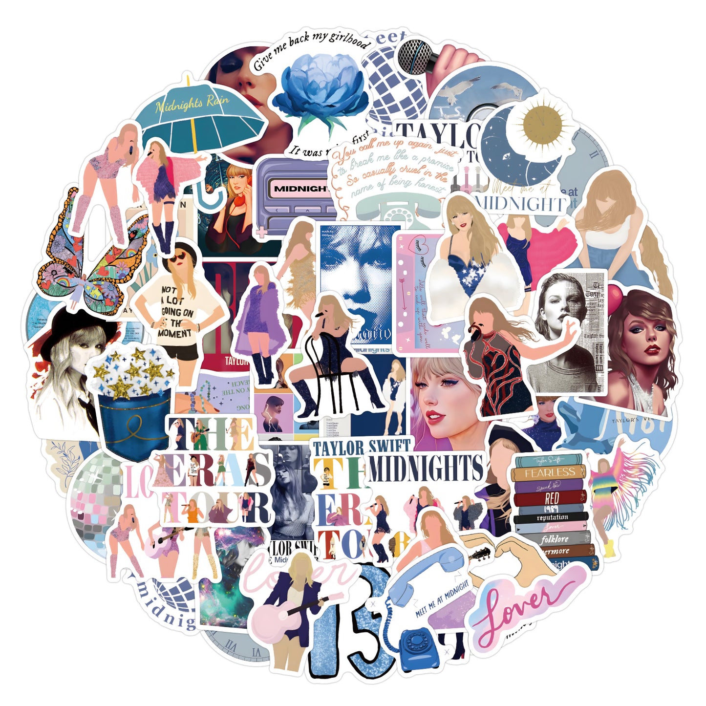 Taylor Swift Sticker Pack The Life of a Showgirl Album Graffiti Stickers Concert & Album Collection Laptop/Luggage Decals