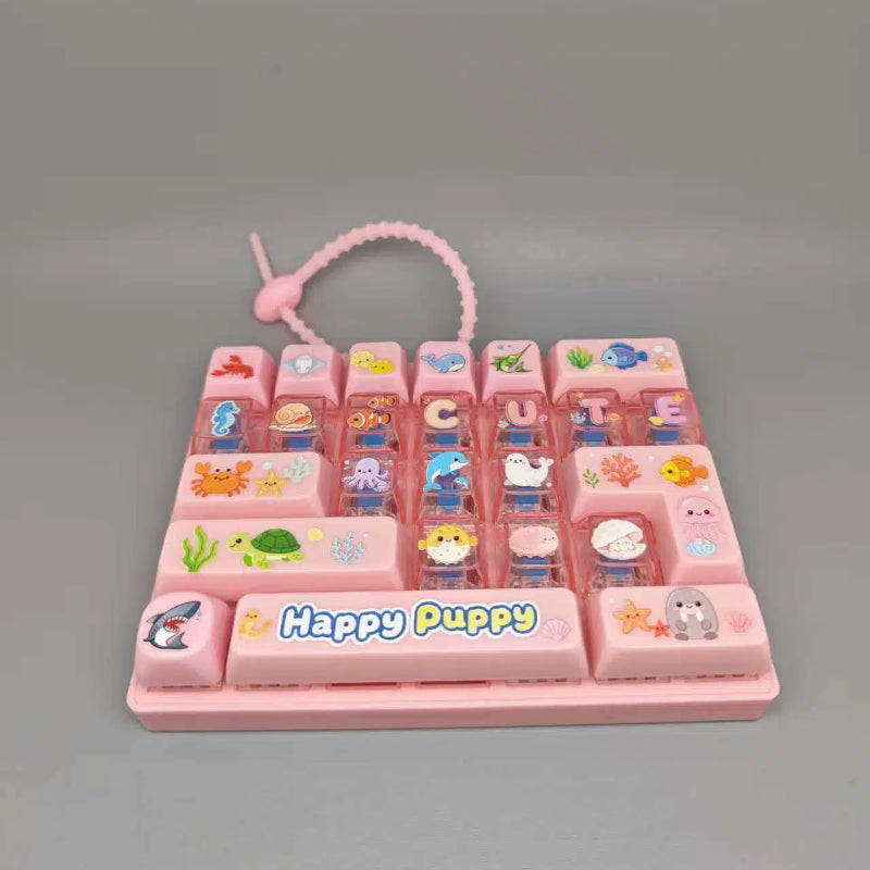 Fidget Decompression Keyboard Stress Relief Toy Colorful Keycap Sensory Charm