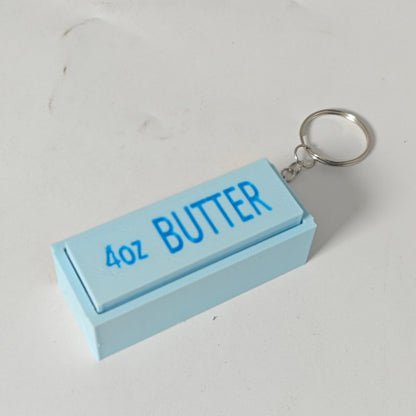 3D Printed Butter Clicker Fidget Keychain – Mini Food-Themed Bag Charm