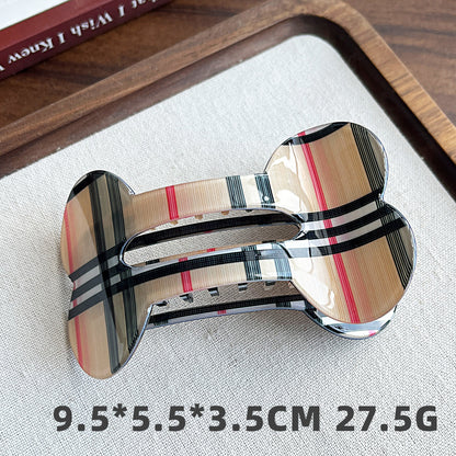 Bone-Shaped Acetate-Look Hair Claw Clip – Patterned Hair Clip
