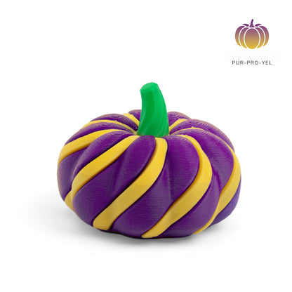 Halloween 3D Printed Spiral Pumpkin Fidget Two-Tone Stress Relief Toy & Fall Decor
