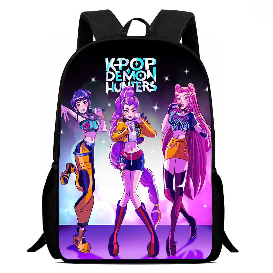 K-pop Demon Hunters Trendy Print Large Backpack Back To School Bag