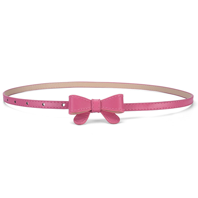 Bow Waist Belt for Girls Simple Fashion Pin Buckle Leather Belt