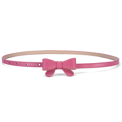 Bow Waist Belt for Girls Simple Fashion Pin Buckle Leather Belt