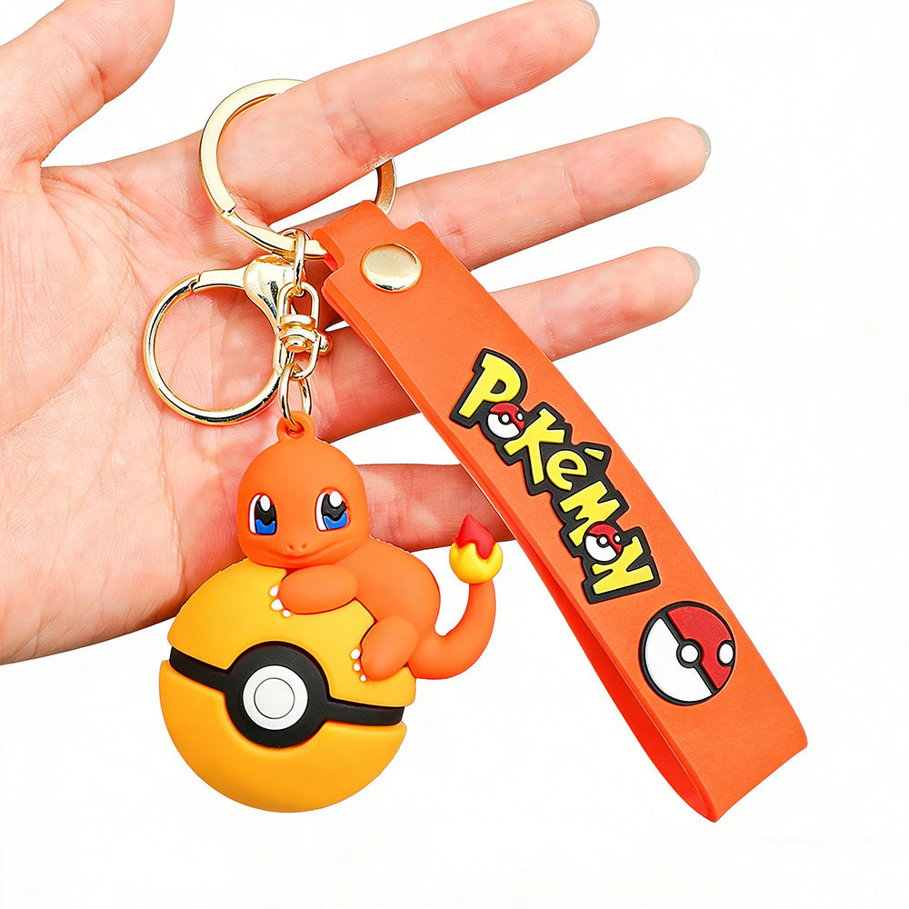 Cartoon Pikachu Silicone Keychain Figure Bag Charm Pendant