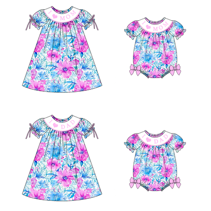 Kids Summer Floral Embroidery Collection Mother‘s Day Dresses & Rompers