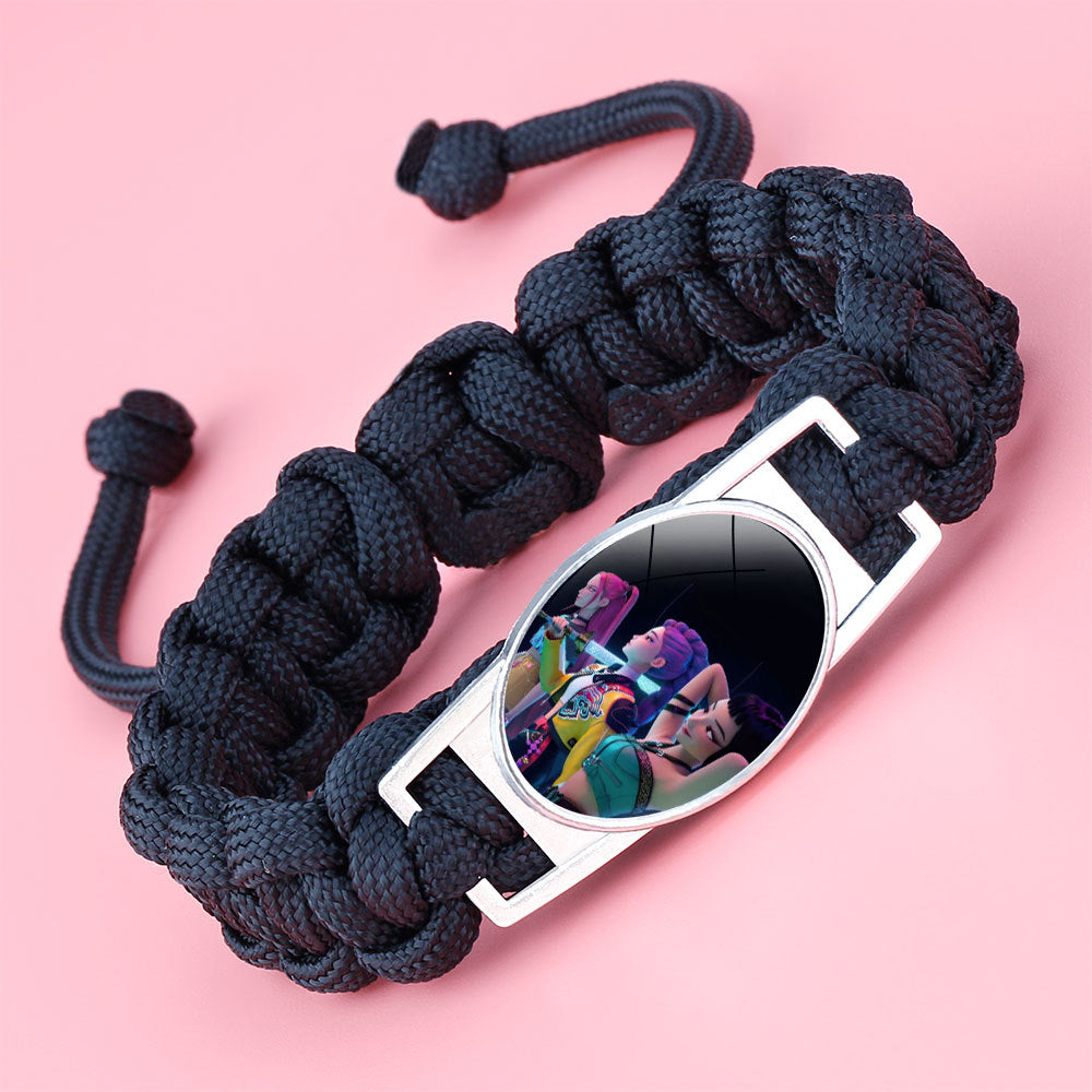 K-pop Demon Hunter Bracelet Woven Adjustable Handwoven Dopamine Style Kids Jewelry