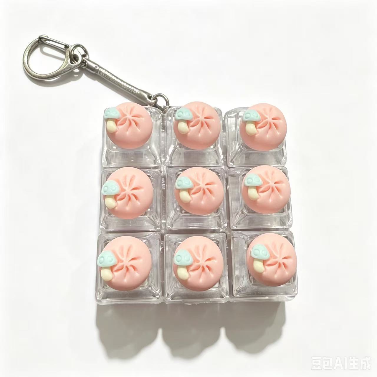 Mini Dumpling Fidget Charm Keychain Cute 3x3 Pop Fun Stress Relief Accessory