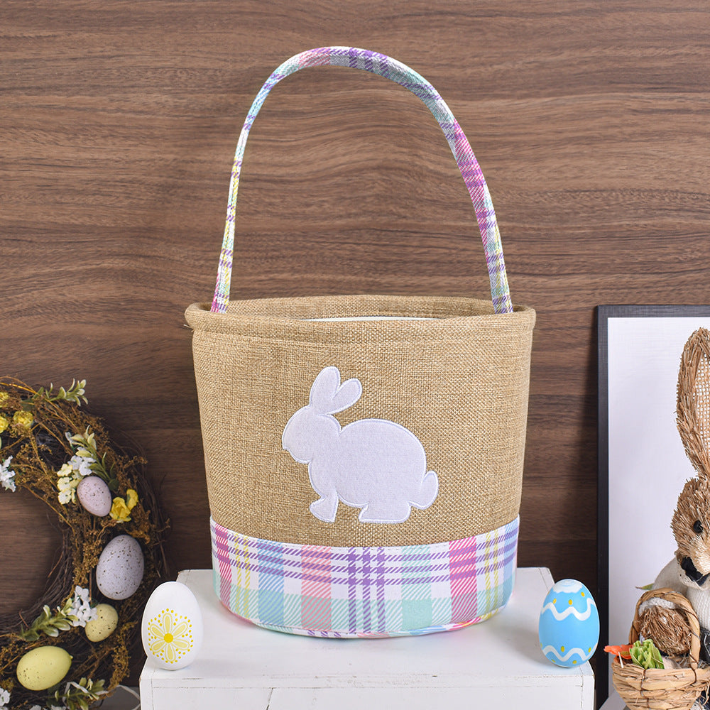 Colorful Gingham Easter Basket for Kids – Egg Hunt & Gift Basket