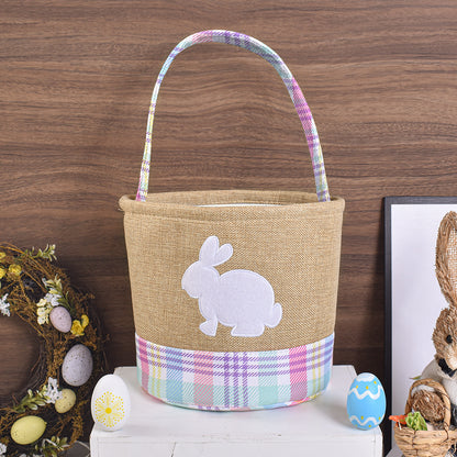 Colorful Gingham Easter Basket for Kids – Egg Hunt & Gift Basket