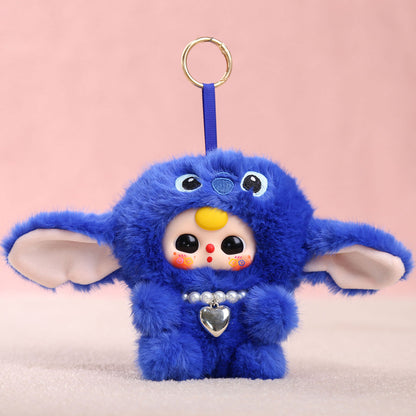 Cartoon Plush Key Chain Vinyl Plush Rabbit Bag Charm Collectible Doll