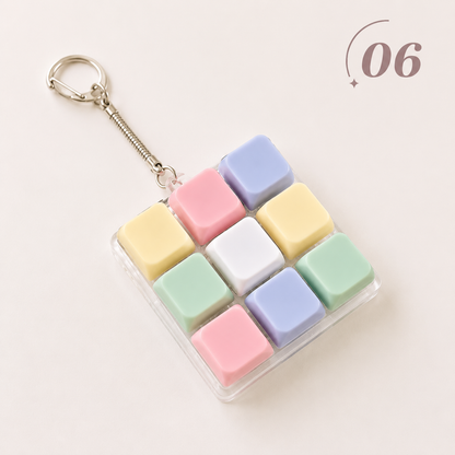 9-Key Mechanical Keyboard Fidget Keychain Clicky Sensory Stress Relief Keychain