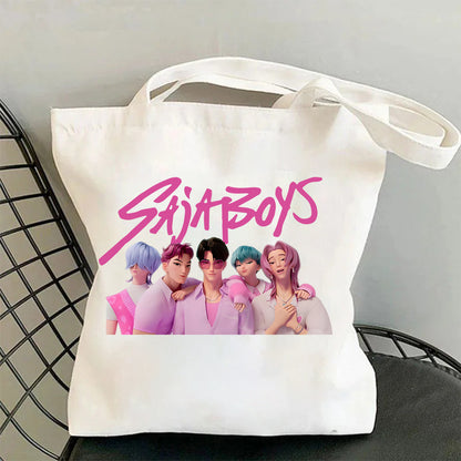 HUNTRIX Demon Hunter Printed Canvas Tote Bag Shoulder Portable