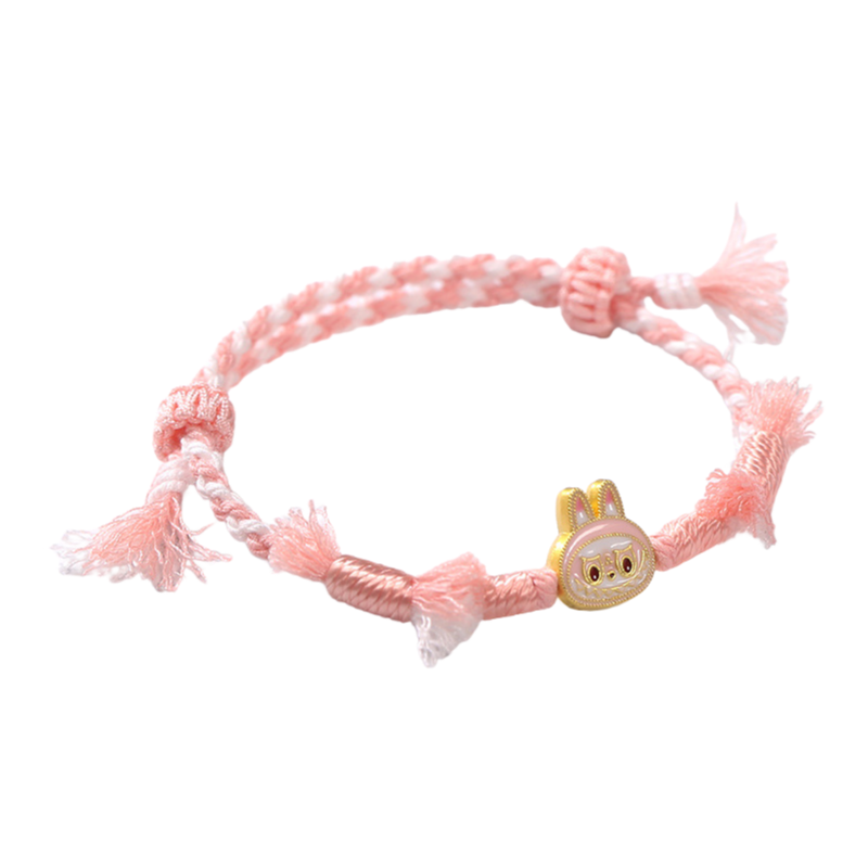 Labubu Cartoon Braided Rope Bracelet – Handmade Cute Wristband Jewelry