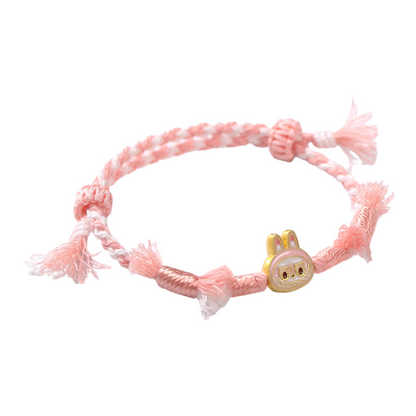 Labubu Cartoon Braided Rope Bracelet – Handmade Cute Wristband Jewelry