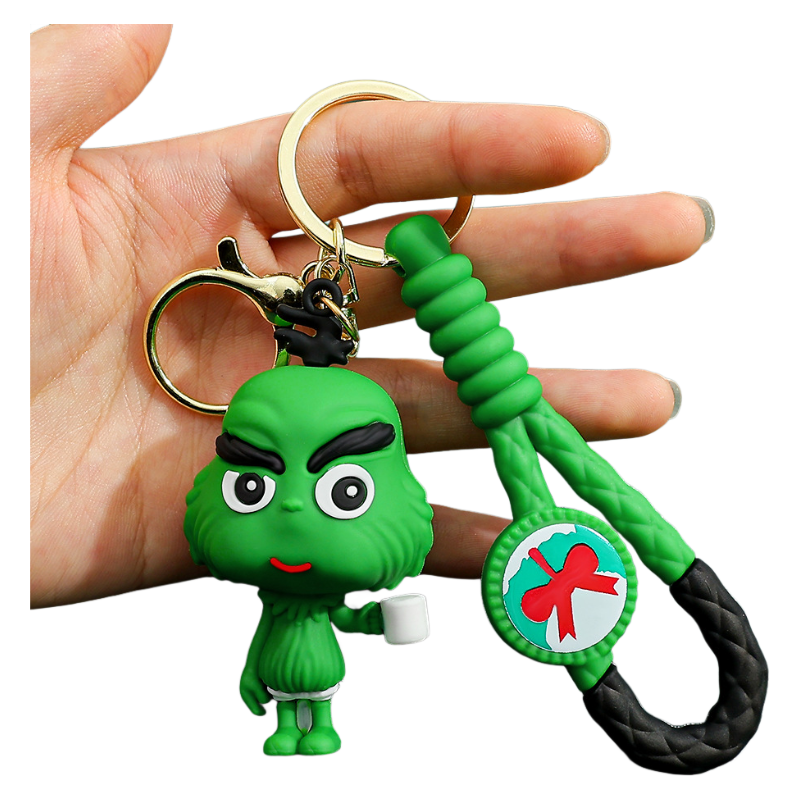 2025 Christmas Grinch Silicone Keychain Plush-Inspired Bag Charm & Accessory