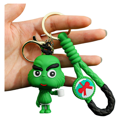 2025 Christmas Grinch Silicone Keychain Plush-Inspired Bag Charm & Accessory