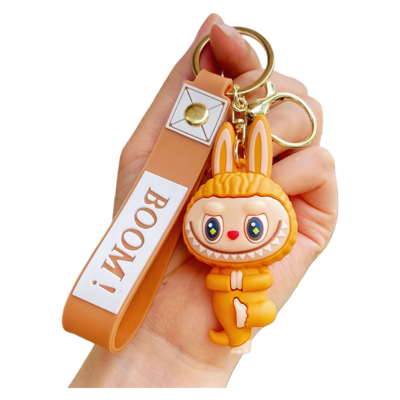 Monster Cozy Yoga Silicone Keychain Cute Cartoon Charm