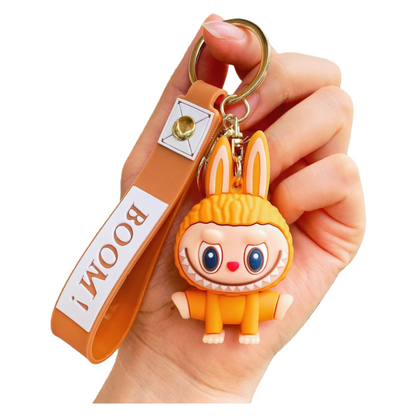 Monster Cozy Yoga Silicone Keychain Cute Cartoon Charm
