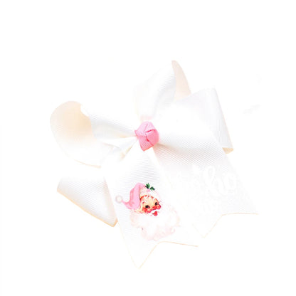 Christmas Headbands 2025 Santa & Grinch Printed Ribbon Hair Accessories for Kids