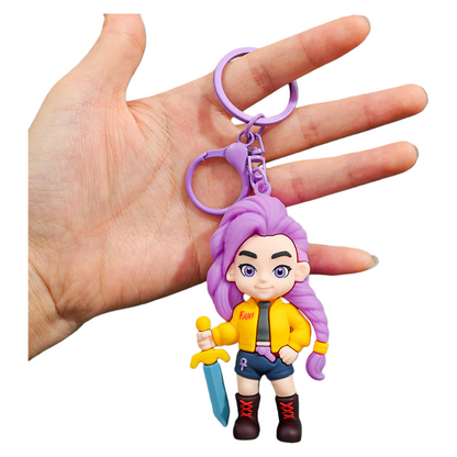 New K-Pop Demon Hunters PVC Silicone Keychain Backpack Charm Trendy Merchandise