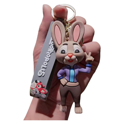 Zootopia 2 Silicone Keychain Nick Judy Adorable Cartoon Bag Charm & Keyring