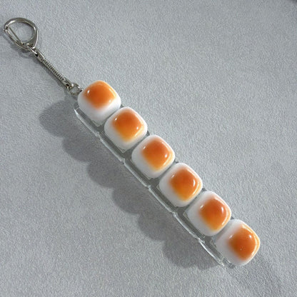 Caramel Mini Toast Cube Keycap Stress Relief Keychain Squishy Keyboard Button Charm