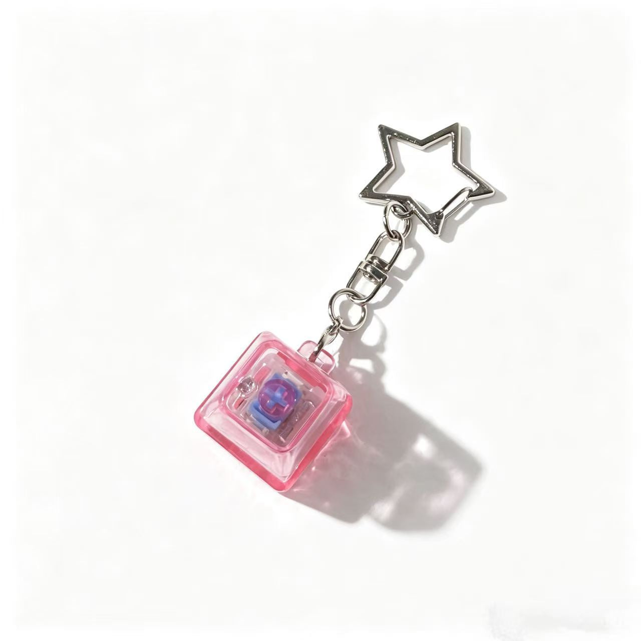 Star Keycap Keychain Charm Colorful Pop Key Charm Accessory Giftable Bag & Keychain