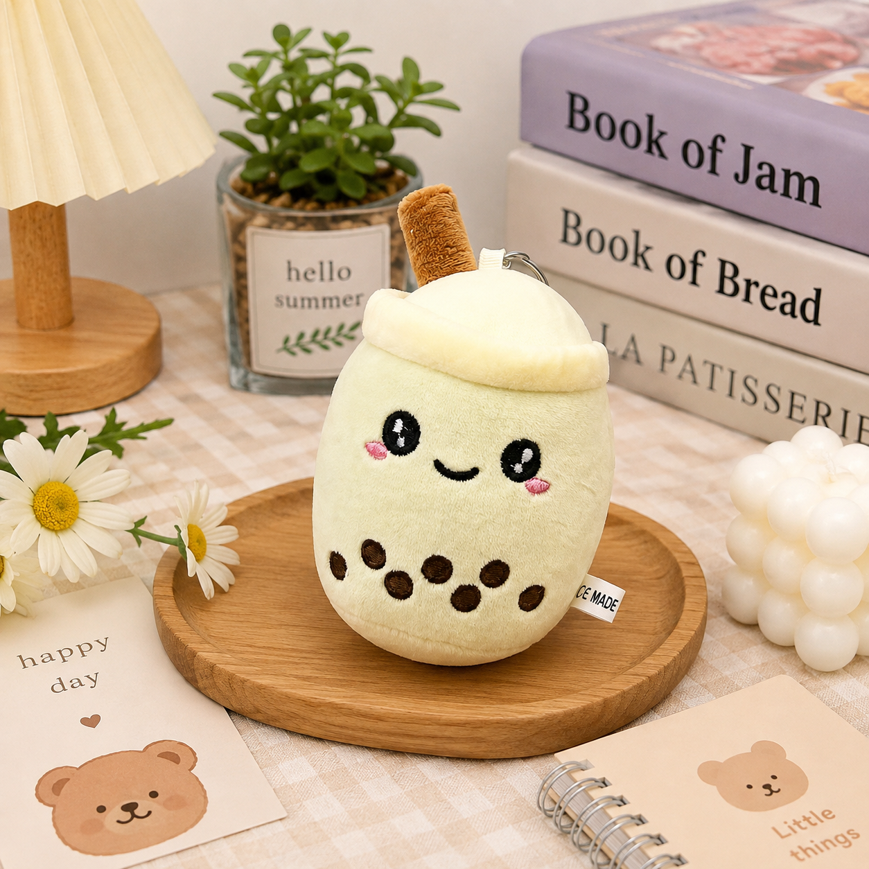 Cute Boba Tea Plush Keychain – Kawaii Bubble Tea Bag Charm & Soft Plush Pendant