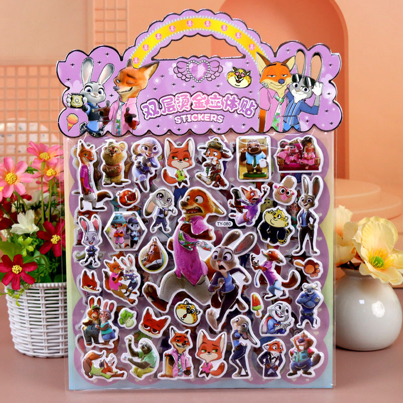 Cartoon Character 3D Puffy Stickers Kids Cartoon Layered DIY Anime Movie Merchandise Stickers