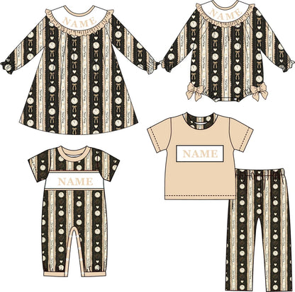 2027 New Year Smocked Embroidery Sibling Matching Outfits – Personalized Girls Dress, Baby Romper & Boys Sets
