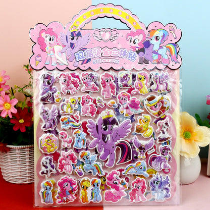 Children’s Cute Cartoon Puffy Stickers Pony & Capybara Double-Layer Bubble Stickers