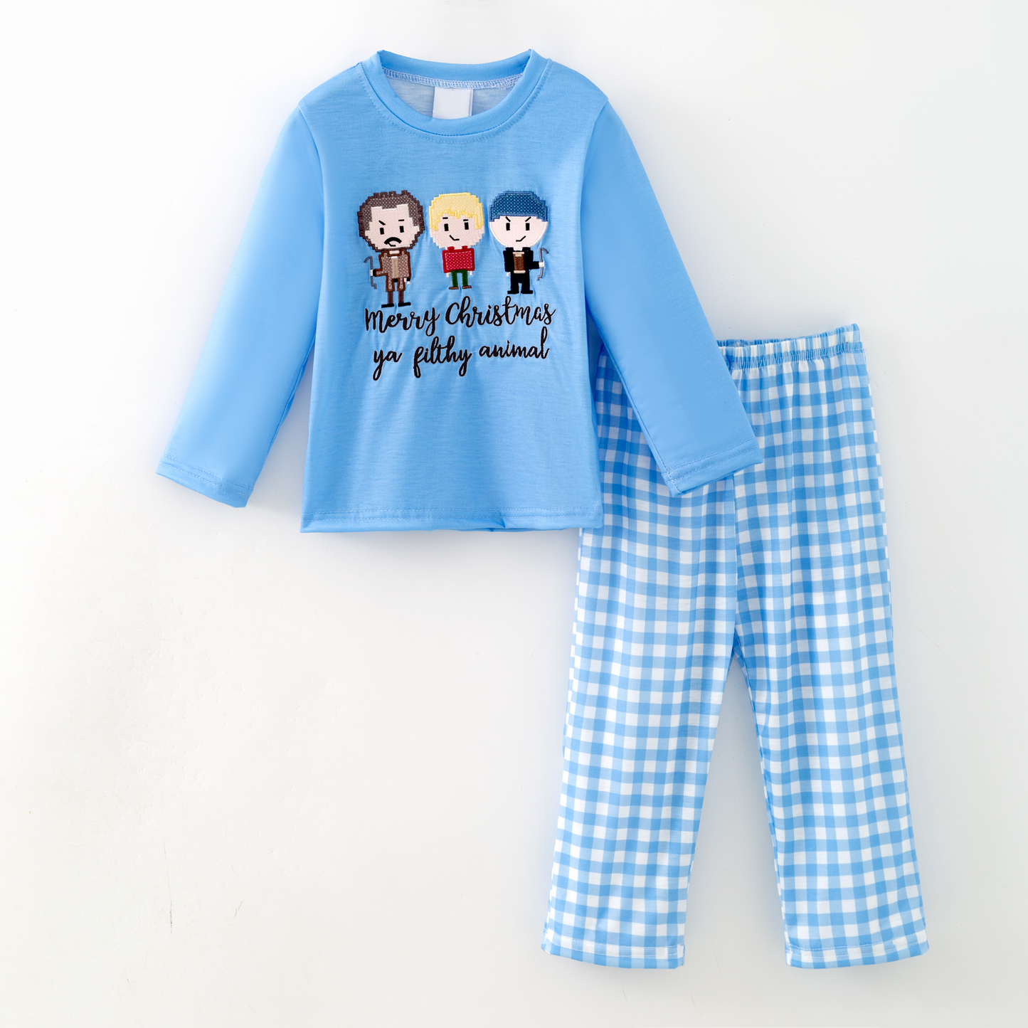 "Merry Christmas Ya Filthy Animal" Kids Christmas Embroidery Clothes