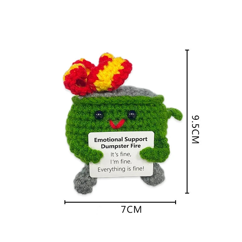 Cute Crochet Figurines with Message Cards – Desk Decor & Gifts