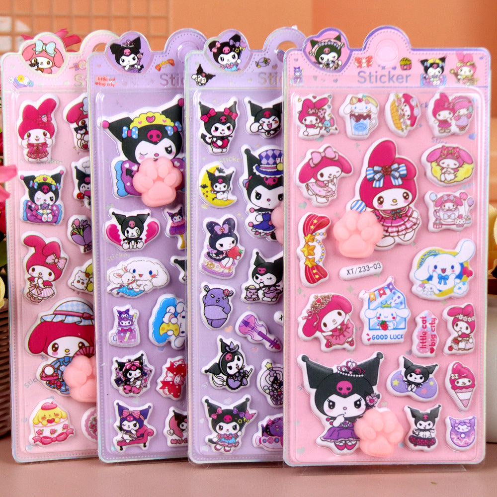 3D Puffy Kids Cartoon Layered DIY Anime Movie Merchandise Stickers