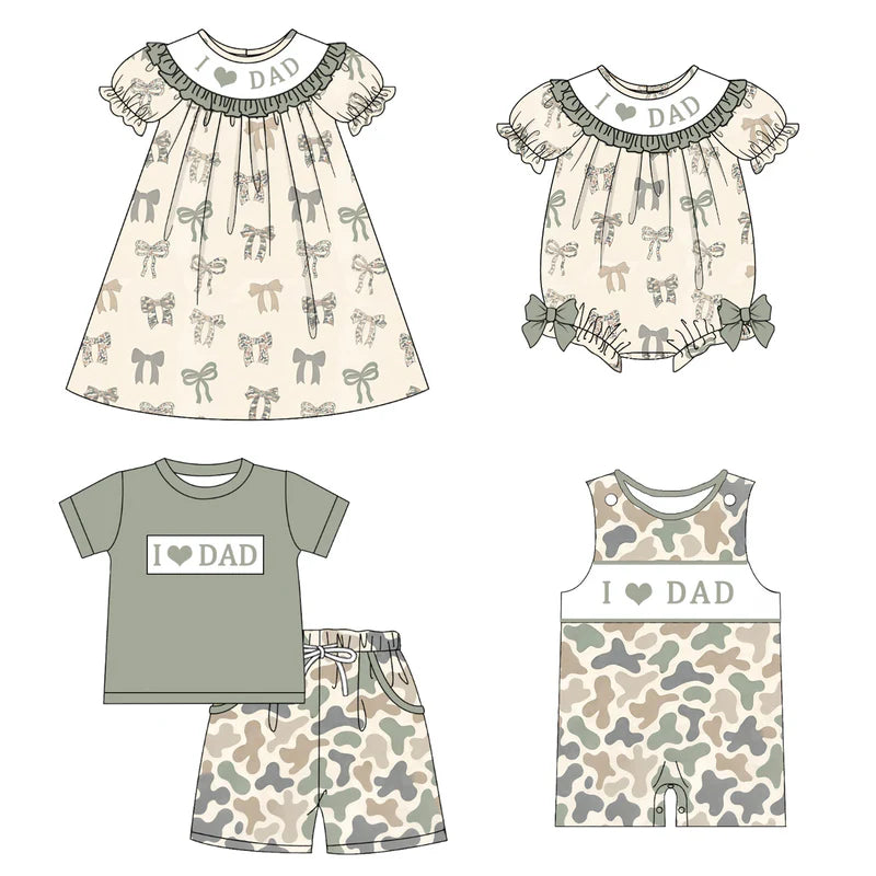 Smocked Father's Day Kids Collection – Embroidered I LOVE DAD Outfits