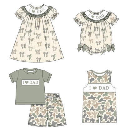 Smocked Father's Day Kids Collection – Embroidered I LOVE DAD Outfits