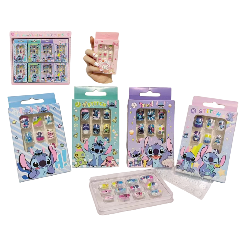 Kids Cute Cartoon Press On Nails Colorful Character Nail Art Sets