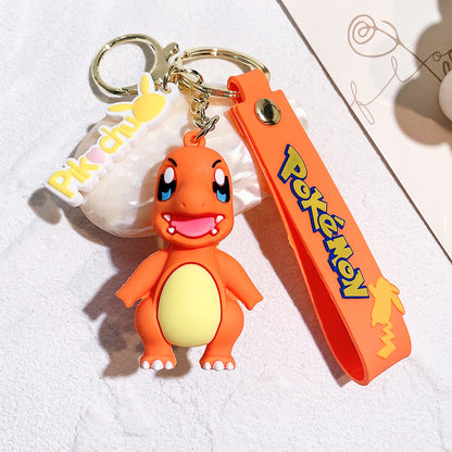Cartoon Pikachu Silicone Keychain Pokémon Mini Figure Bag Charm Pendant