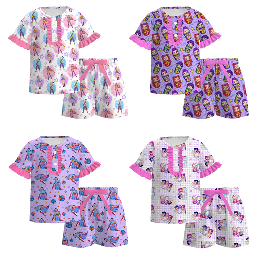 2026 Girls Summer Kpop Demon Hunter Print Pajamas Short Set