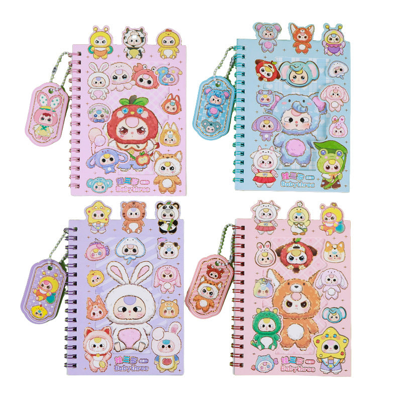 3-in-1 Spiral Notebook Set with Stickers & Memo Pad K-POP Demon Hunters Theme & Cartoon Styles