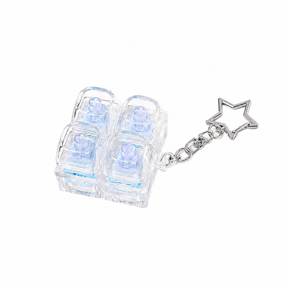 Keyboard Keycap Fidget Press Button Stress Relief Keychain with Colorful Switch Design