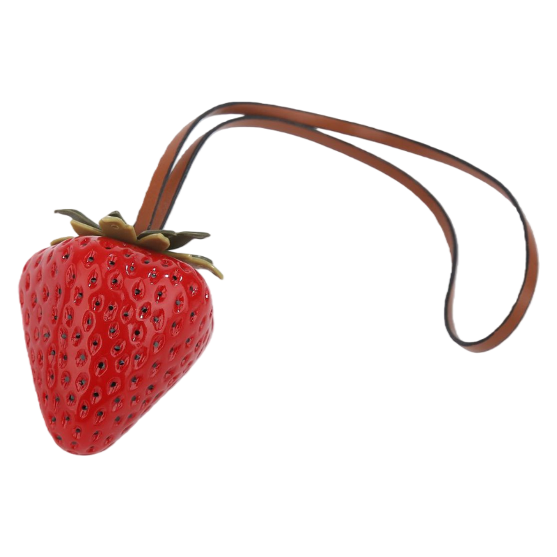 Strawberry Resin Bag Charm & Key Ring Handmade Fruit Accessory
