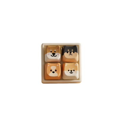 Shiba Inu Finger Press Button Cube Squishy Keyboard Keychain Stress Relief Toy