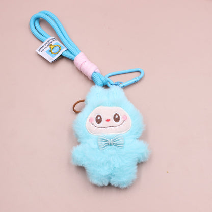 LABUBU Plush Keychain – Cute Cartoon Doll with Lanyard, Bag Charm & Key Holder