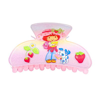 Strawberry Shortcake Acrylic Hair Clip – Cute Cartoon Printed Barrettes for Girls