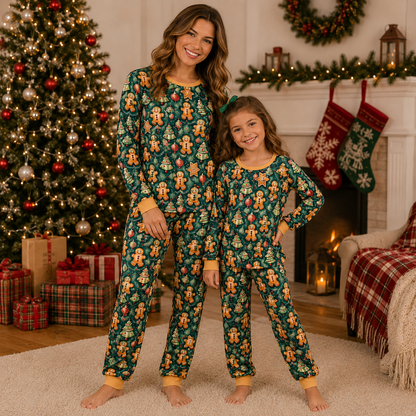 Christmas Gingerbread Mommy & Me Matching Pajama Set