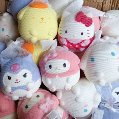 Cartoon Style Slow Rebound Squishy Stress Toy Doll Keychain Squeeze Fidget for Kids & Adult
